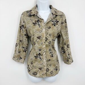 Vintage Y2K Floral Button Top Shirt Size Medium Fairycore Whimsical